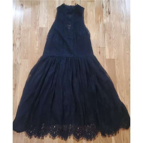 Free People 'Verushka' Lace Mini Dress Size 4 Black - Picture 12 of 13